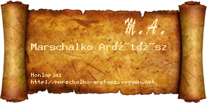 Marschalko Arétász névjegykártya